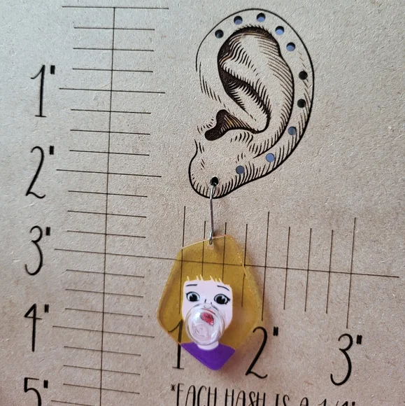 Brand new 3D bubble blowing girl earrings 🫧 - Picture 5 of 8